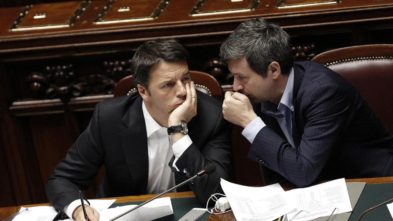 Il presidente del Consiglio Matteo Renzi e il ministro della Giustizia Andrea Orlando