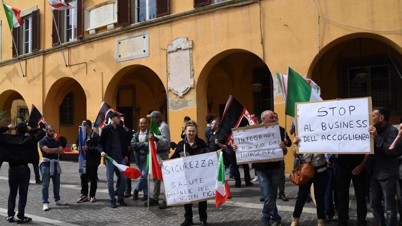 Un momento della protesta