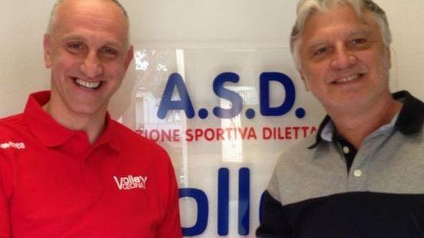 Da sinistra Berti e Paparelli quando il coach arrivò a Cecina