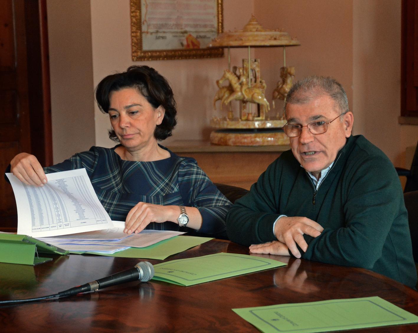 Guido Tendas e l'assessore al Bilancio Giuseppina Uda