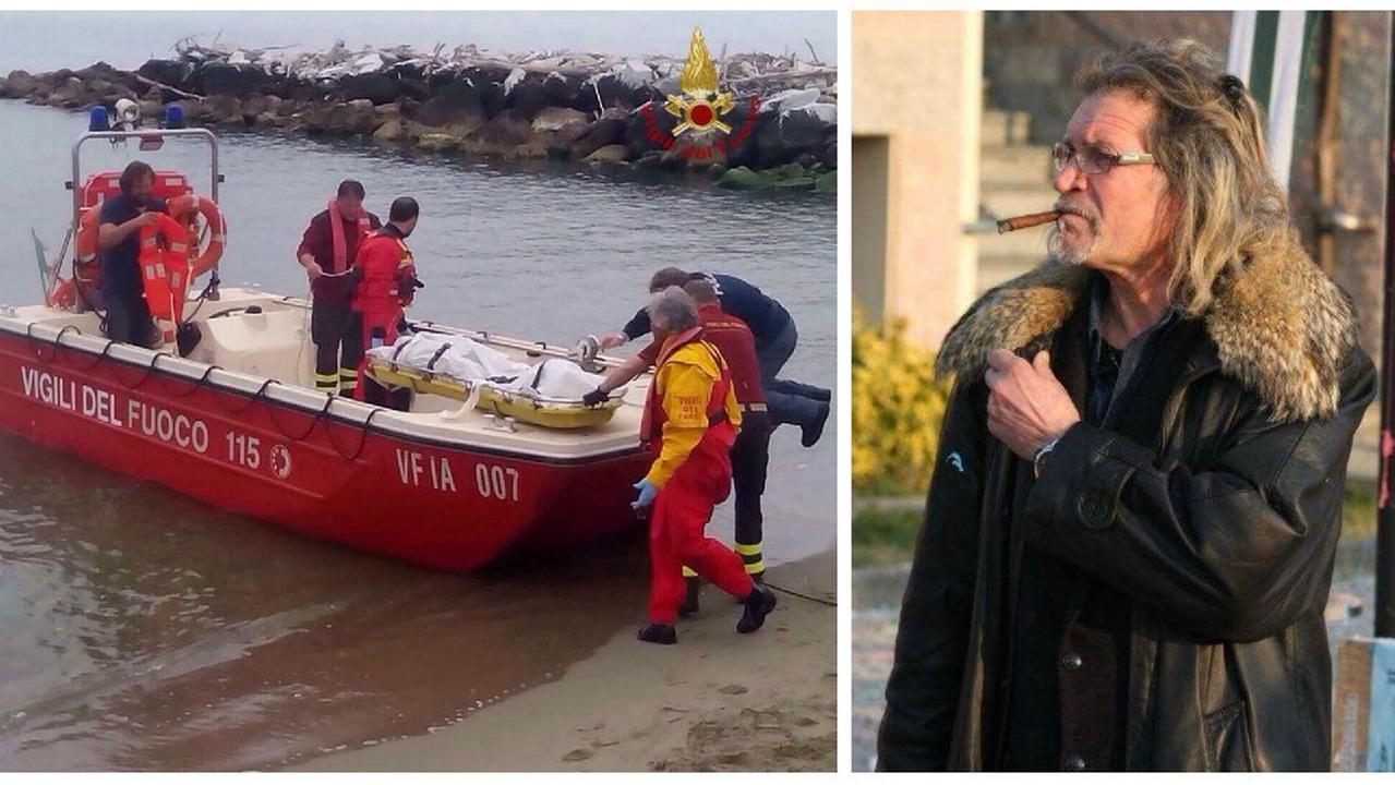 Il recupero del cadavere e a destra Pierluigi Bellucci
