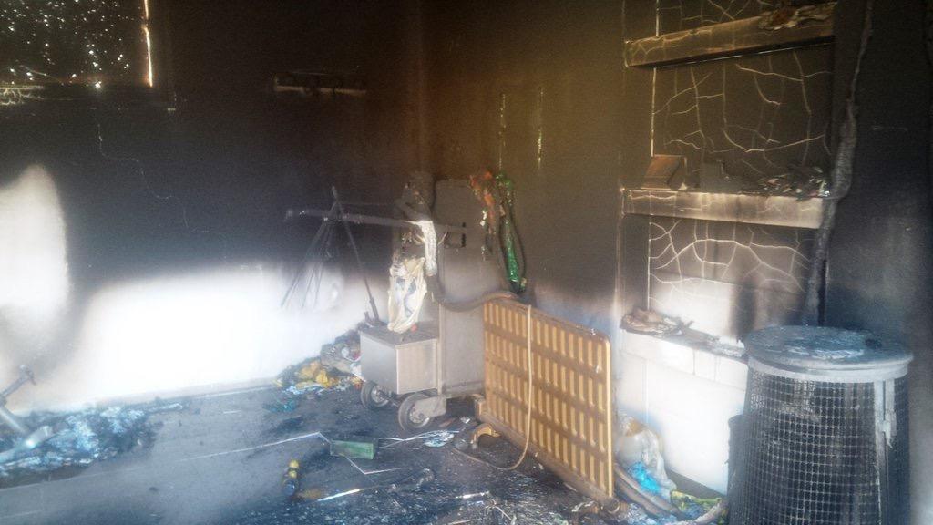 Il locale del depuratore distrutto dalle fiamme