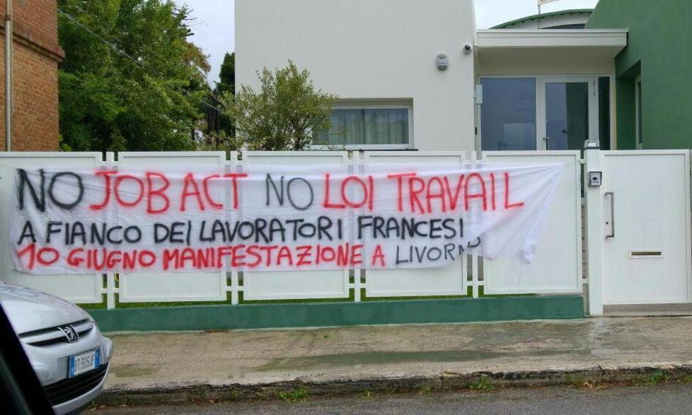 Protesta contro il Jobs Act francese