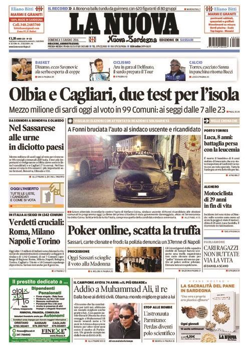 La prima pagina del 5 giugno 2016