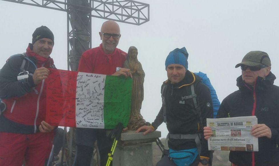 Da Reggio Emilia fino al Cusna con il Tricolore e la Gazzetta