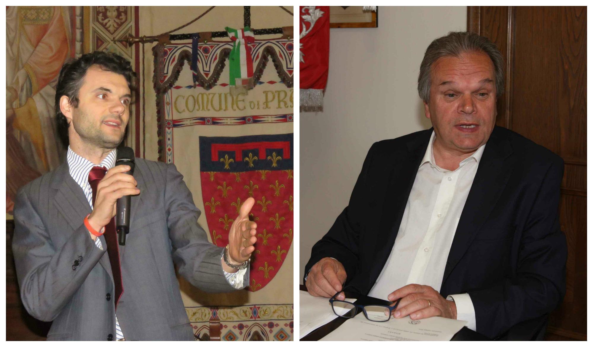 Il sindaco di Prato Matteo Biffoni e quello di Montemurlo Mauro Lorenzini