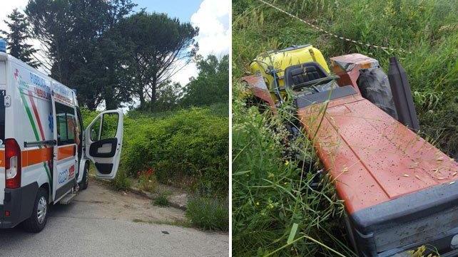 Tragedia a Sassofortino: cade dal trattore e muore schiacciato