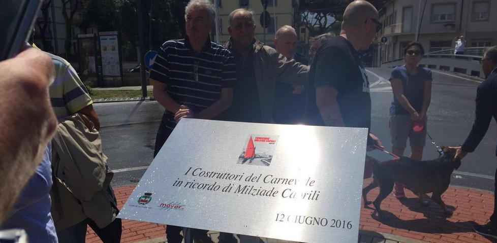La targa per Milziade Caprili