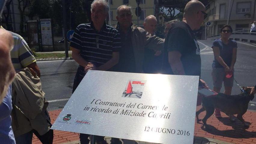 La targa per Milziade Caprili