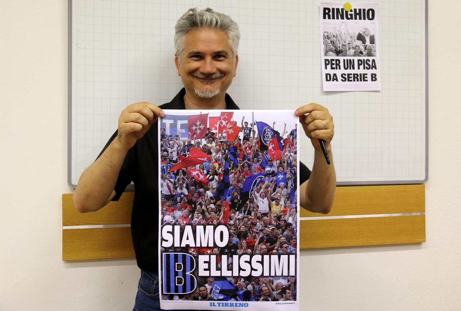 La locandina celebrativa della promozione del Pisa