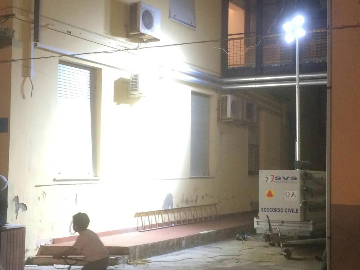 La Svs intervenuta all'ex deposito per fornire generatori per l'energia elettrica
