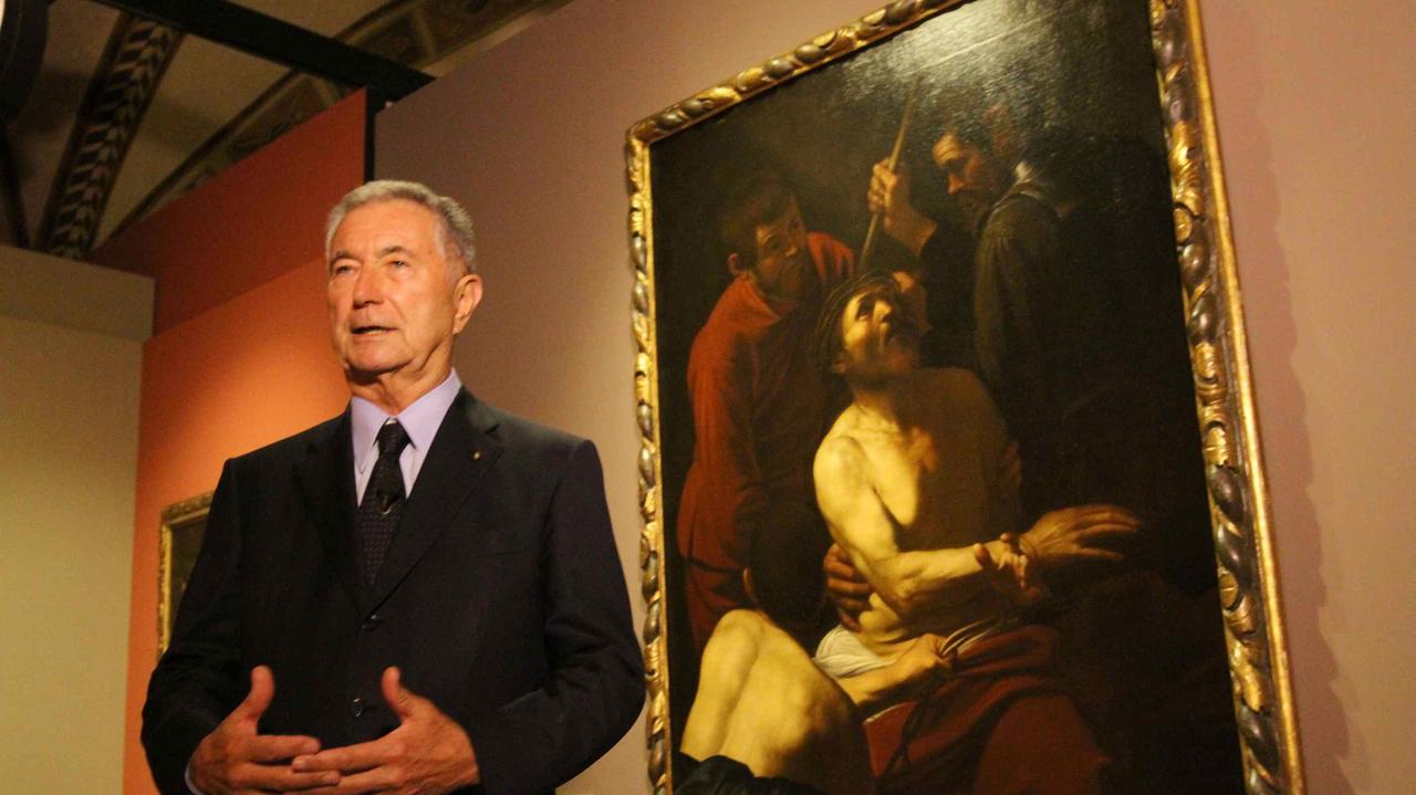 Ottobre 2014, l'allora presidente BpVi Gianni Zonin in visita a Palazzo Pretorio