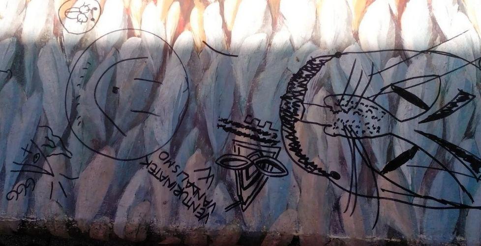 Vandali danneggiano i murales a scuola 