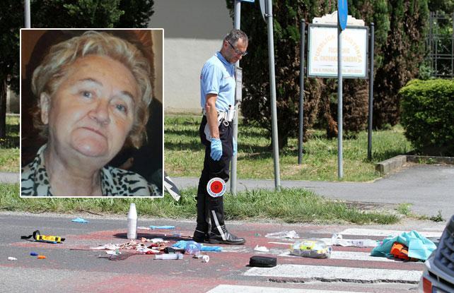 Il luogo dell'incidente e Brunella Prosperi (Foto Agenzia Carlo Sestini)