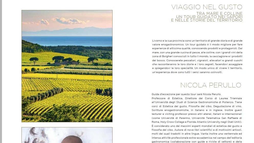 Le due pagine del Welcome Book per i clienti vip di Benetti in cui l'assessore figurava come guida turistica ed enogastronomica