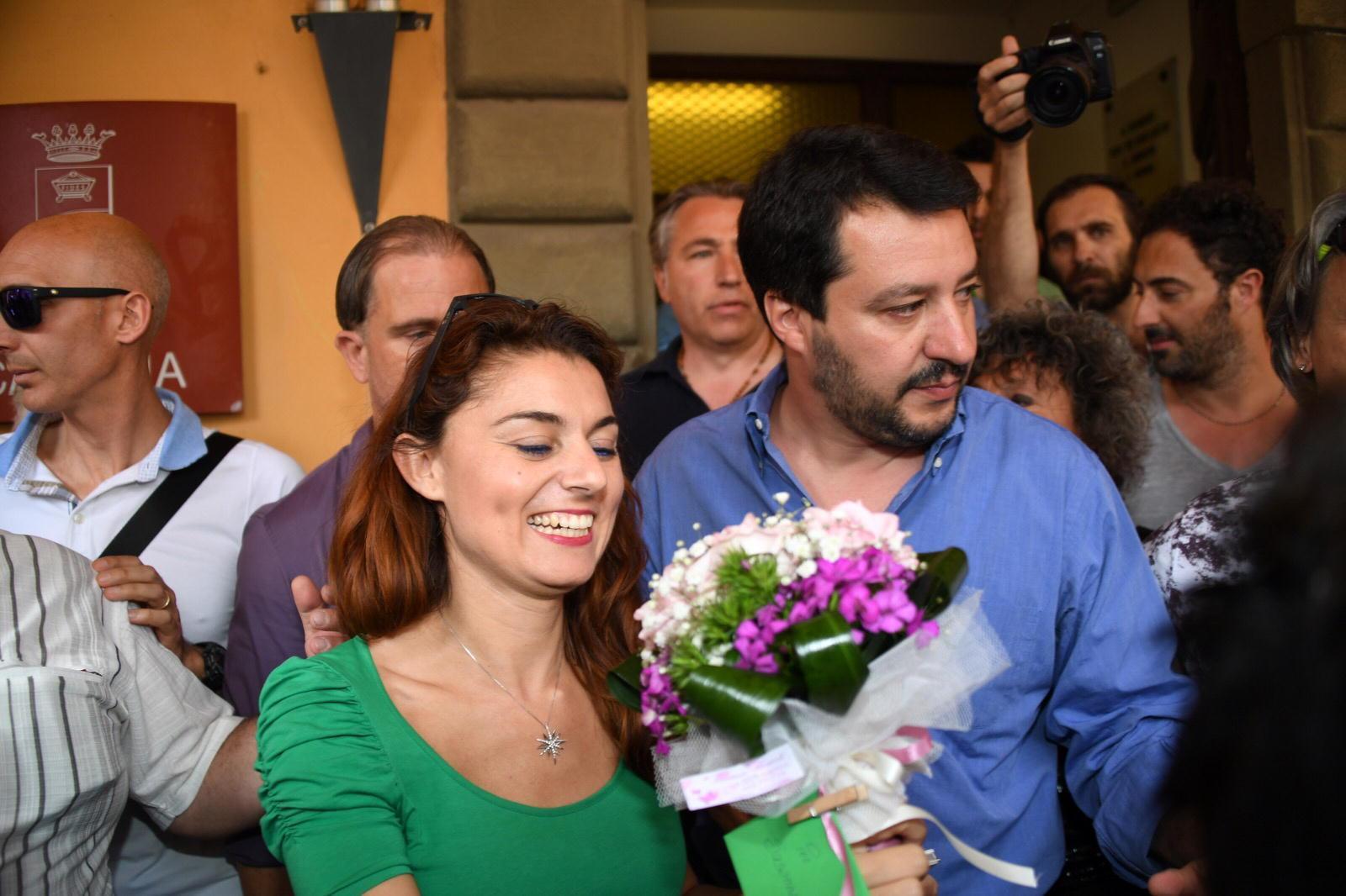 Susanna Ceccardi con Matteo Salvini (foto Silvi)