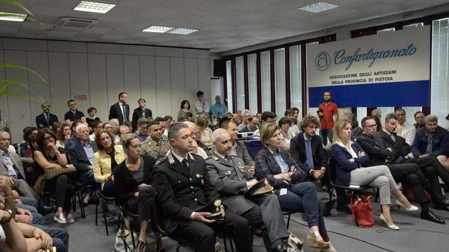 La platea degli ospiti alla Confartigianato di Pistoia (Foto Gori)