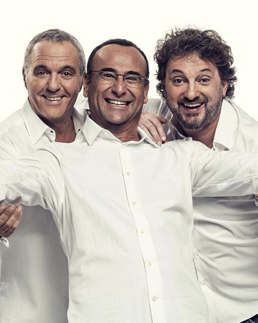 Conti, Pieraccioni e Panariello insieme sul palco del Solvay