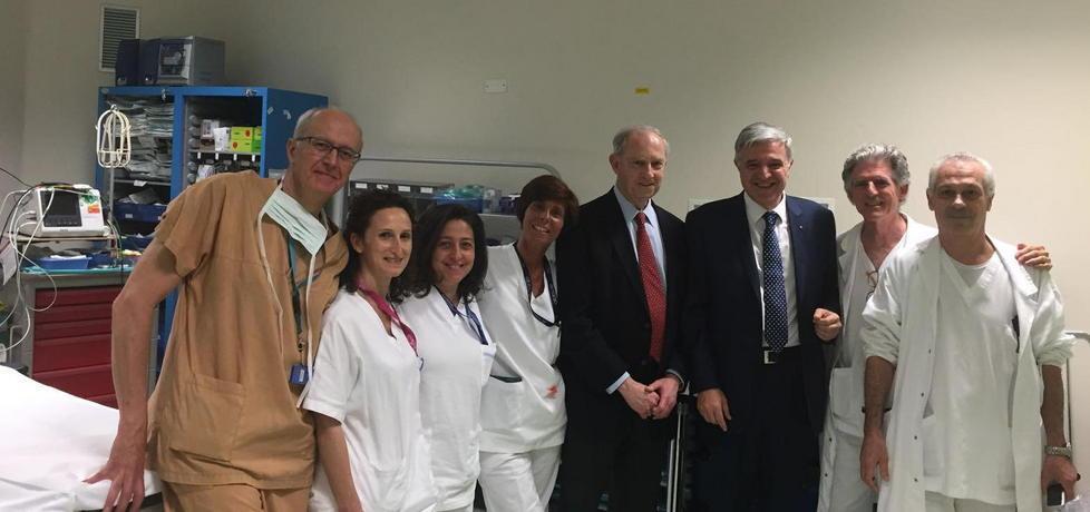 Il luminare Usa in visita alla cardiologia del San Luca