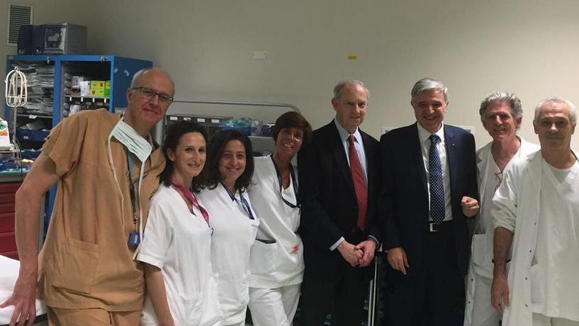 Il luminare Usa in visita alla cardiologia del San Luca