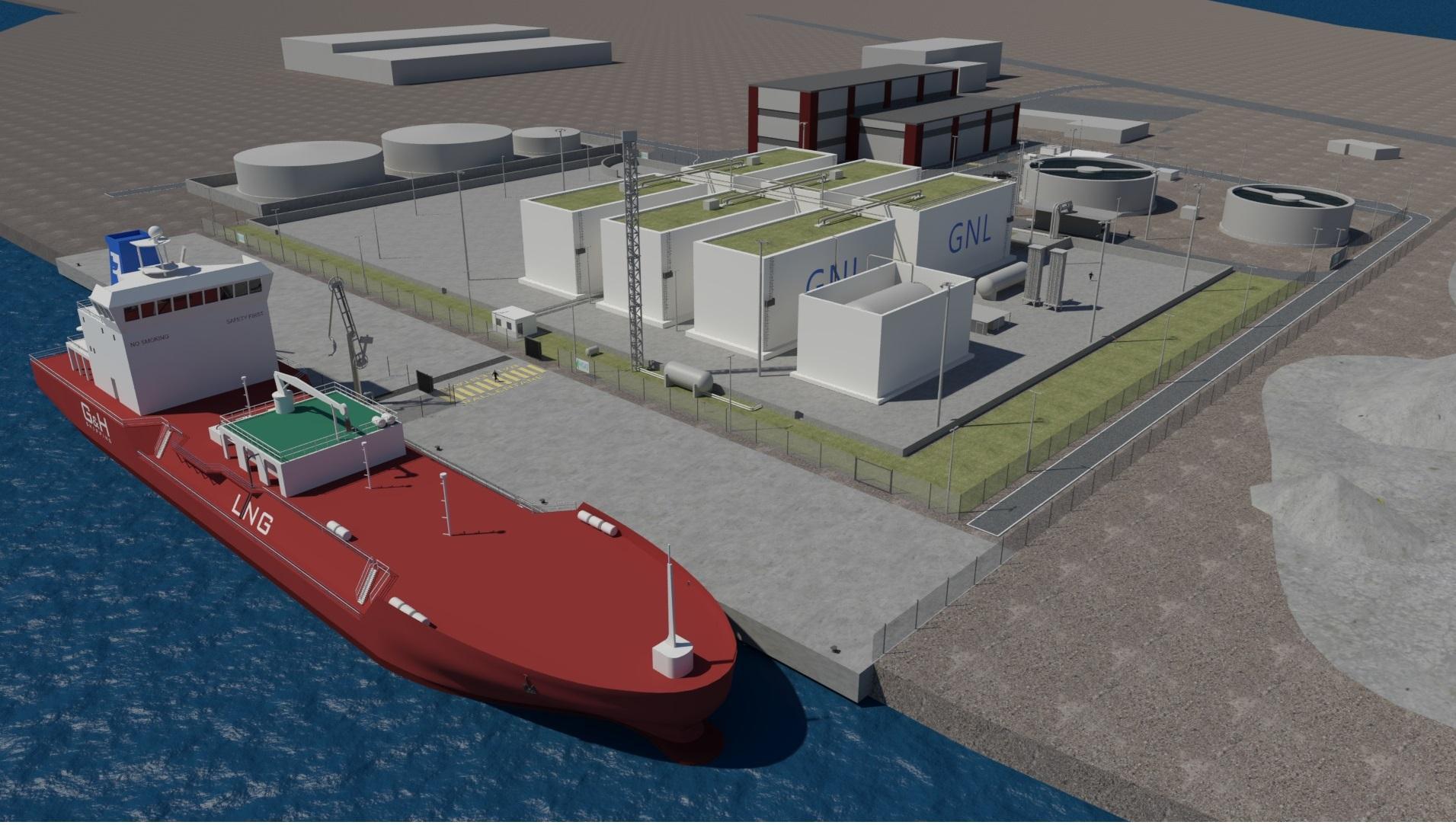 Una simulazione del progetto del deposito Higas