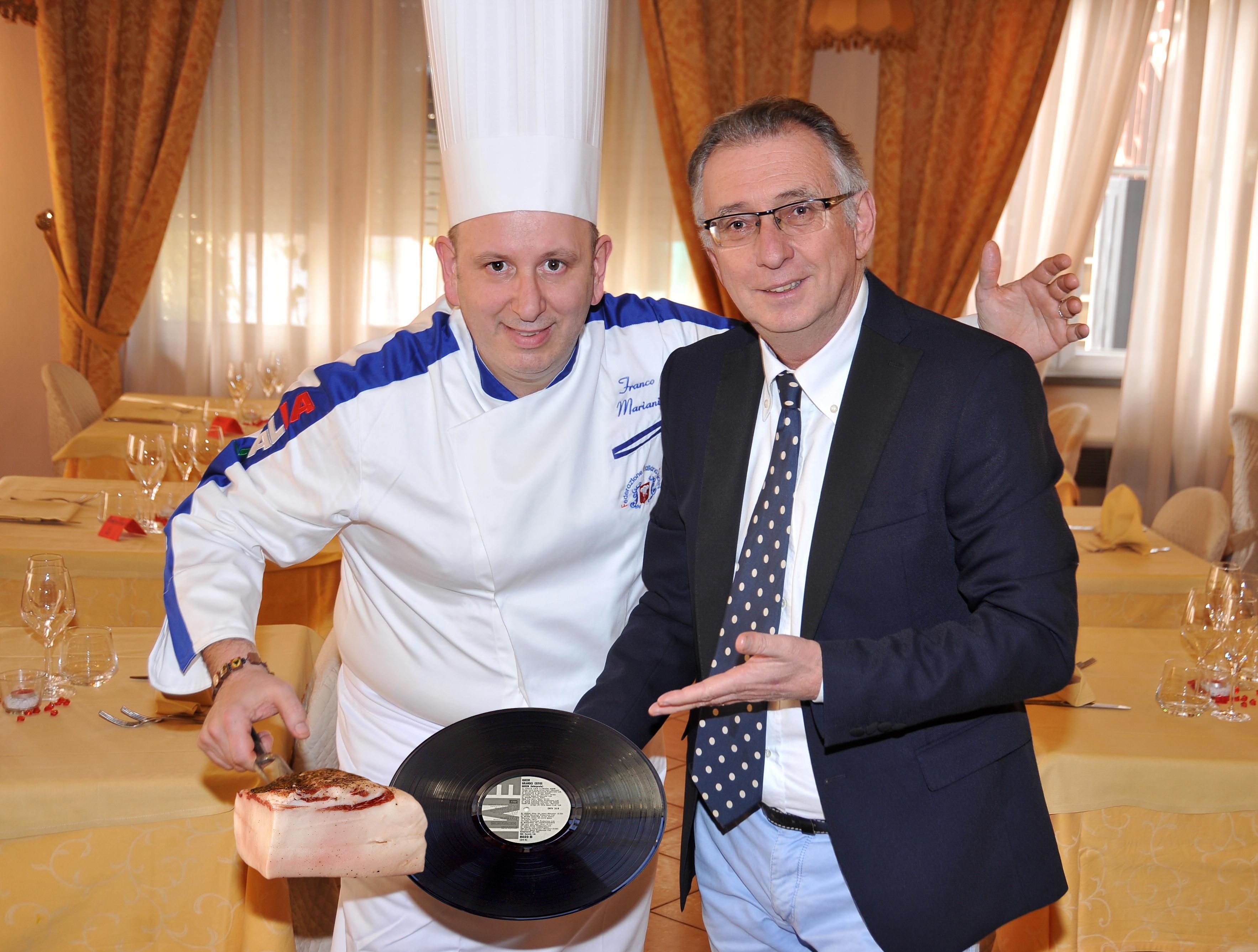 Claudio Sottili con lo chef Franco Mariani 