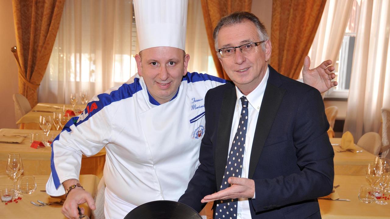 Claudio Sottili con lo chef Franco Mariani
