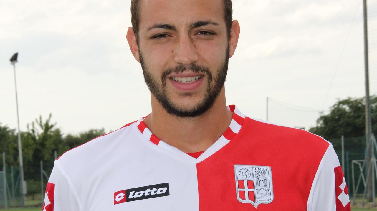 Riccardo Martinelli con la maglia del Rimini