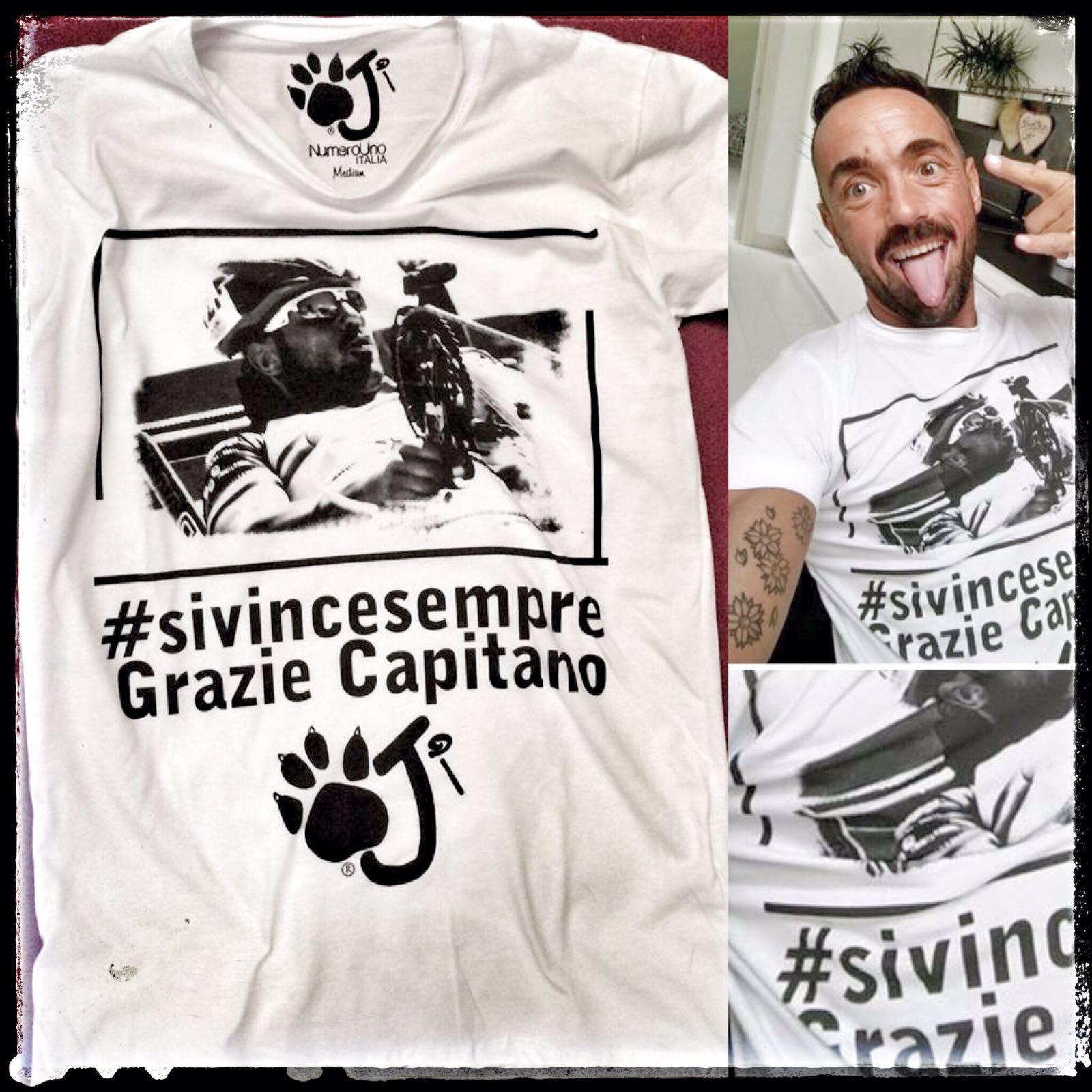Christian Giagnoni con la maglietta a lui dedicata