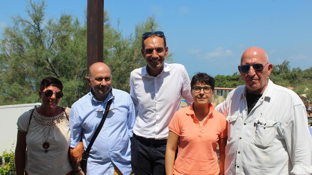 Da sinistra: Serani, Fabrizio Fontani e Federico Pieragnoli (Confcommercio), Capuzzi e Aldo Cavalli (presidente Palp)