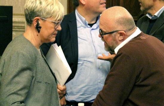 La direttrice Sandra Maltinti e, a destra, il sindaco Filippo Nogarin (Marzi Pentafoto)