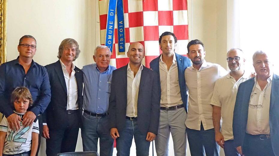 I partecipanti alla conferenza stampa in Comune (Foto Gori)