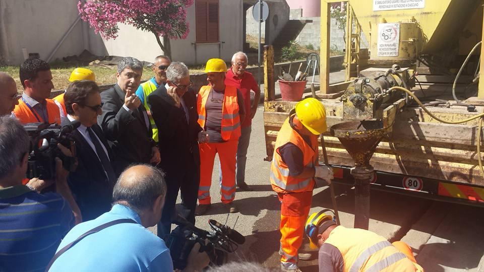 Il cantiere di Sant'Andrea Frius (foto Giancarlo Bulla)