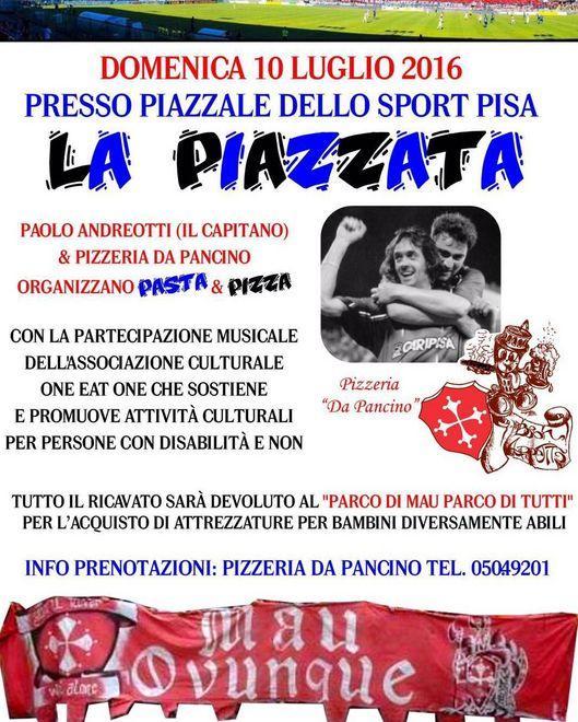 Andreotti e Pancino Domani La Piazzata: serata di pasta e pizza 