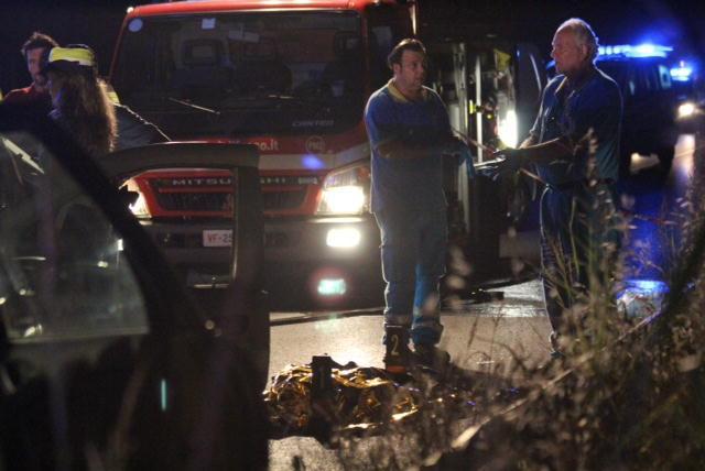 La scena dell'incidente in via Melis dove ha perso la vita un bimbo di 7 anni
