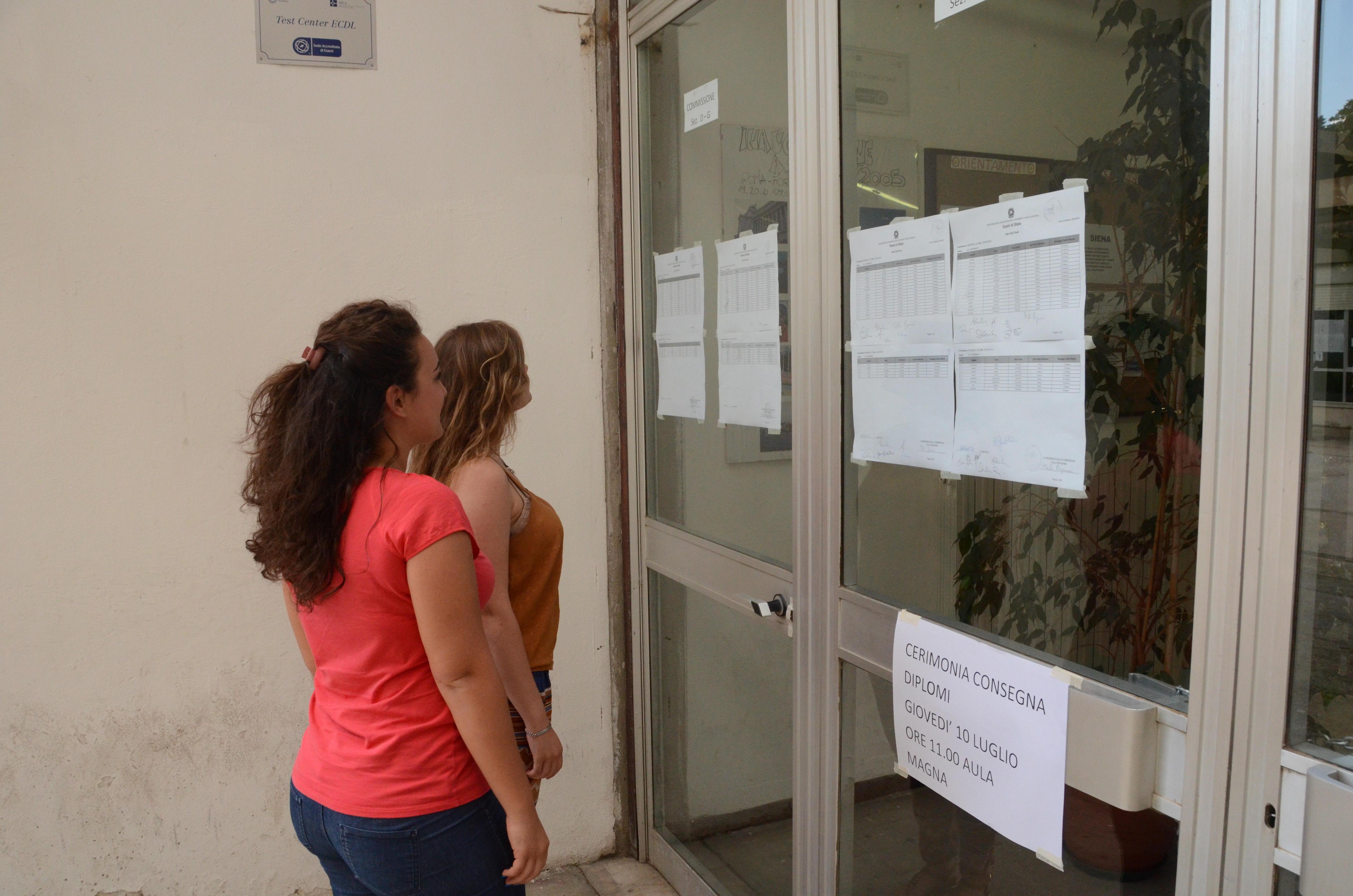 Studenti davanti alle bacheche con i risultati (foto d'archivio)