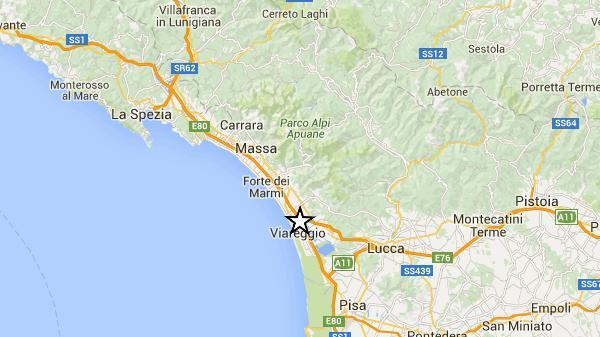 Terremoto di magnitudo 2,5 con epicentro a Viareggio