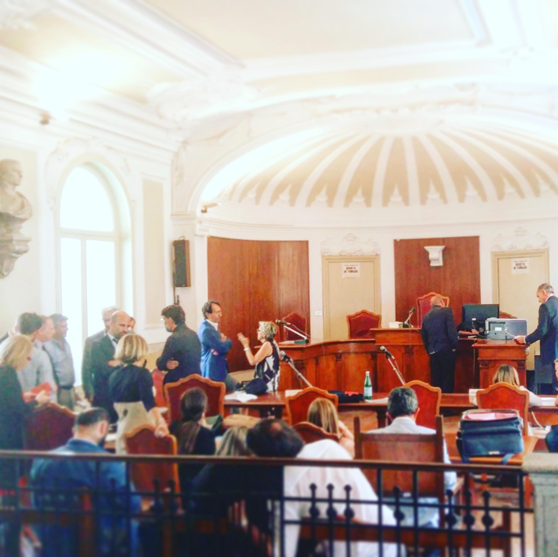 L'aula dove si è svolta l'udienza
