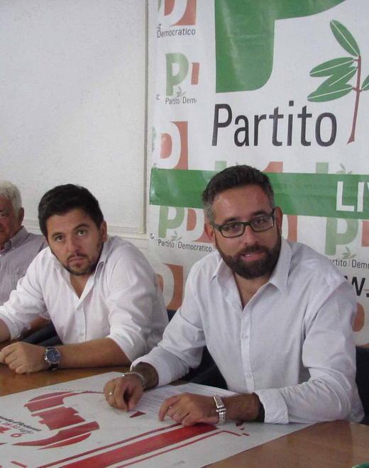 I due segretari del Pd, Federico Bellandi e Lorenzo Bacci