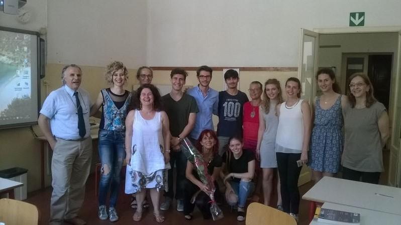 I centisti della 5ª B del Virgilio con gli insegnanti