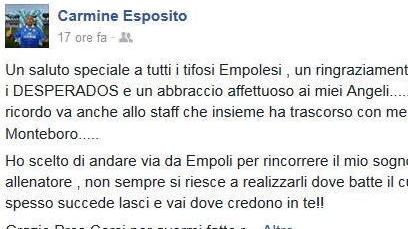 Una panchina per bomber Esposito
