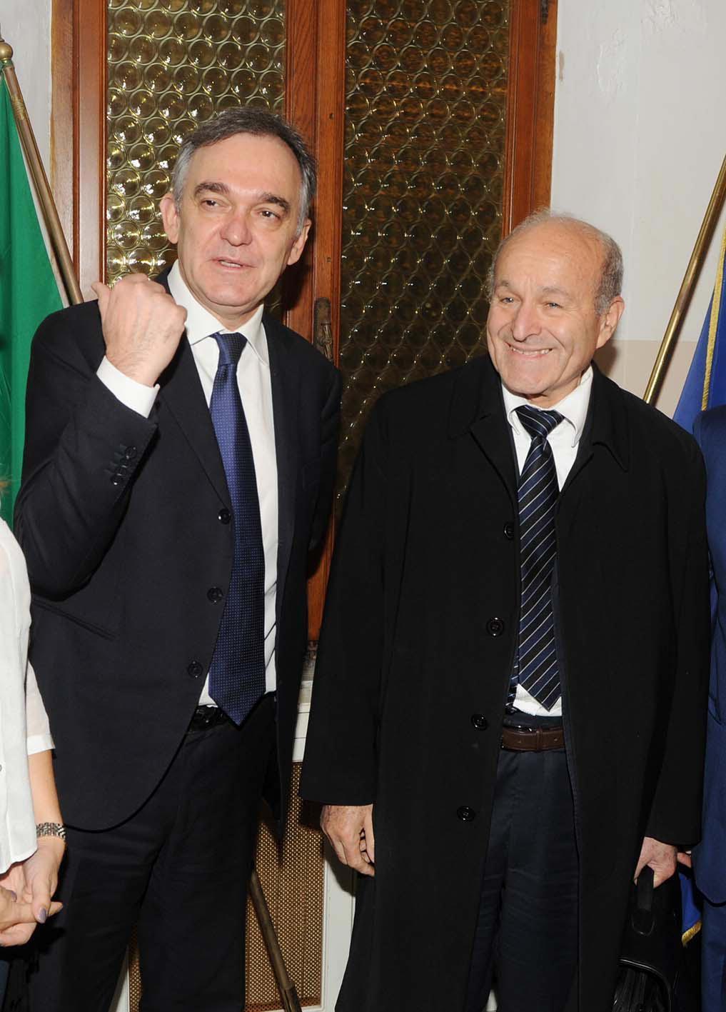 Il presidente della Regione, Enrico Rossi, con Issad Rebrab (foto Paolo Barlettani)