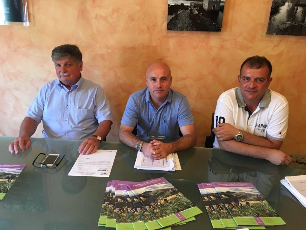 Da sinistra: il direttore generale Giovanni Bracci, il presidente Marco Monaco e l'ingegner Fabio Puddu