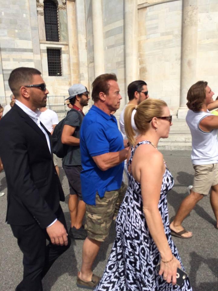 Arnold Schwarzenegger in Piazza dei Miracoli