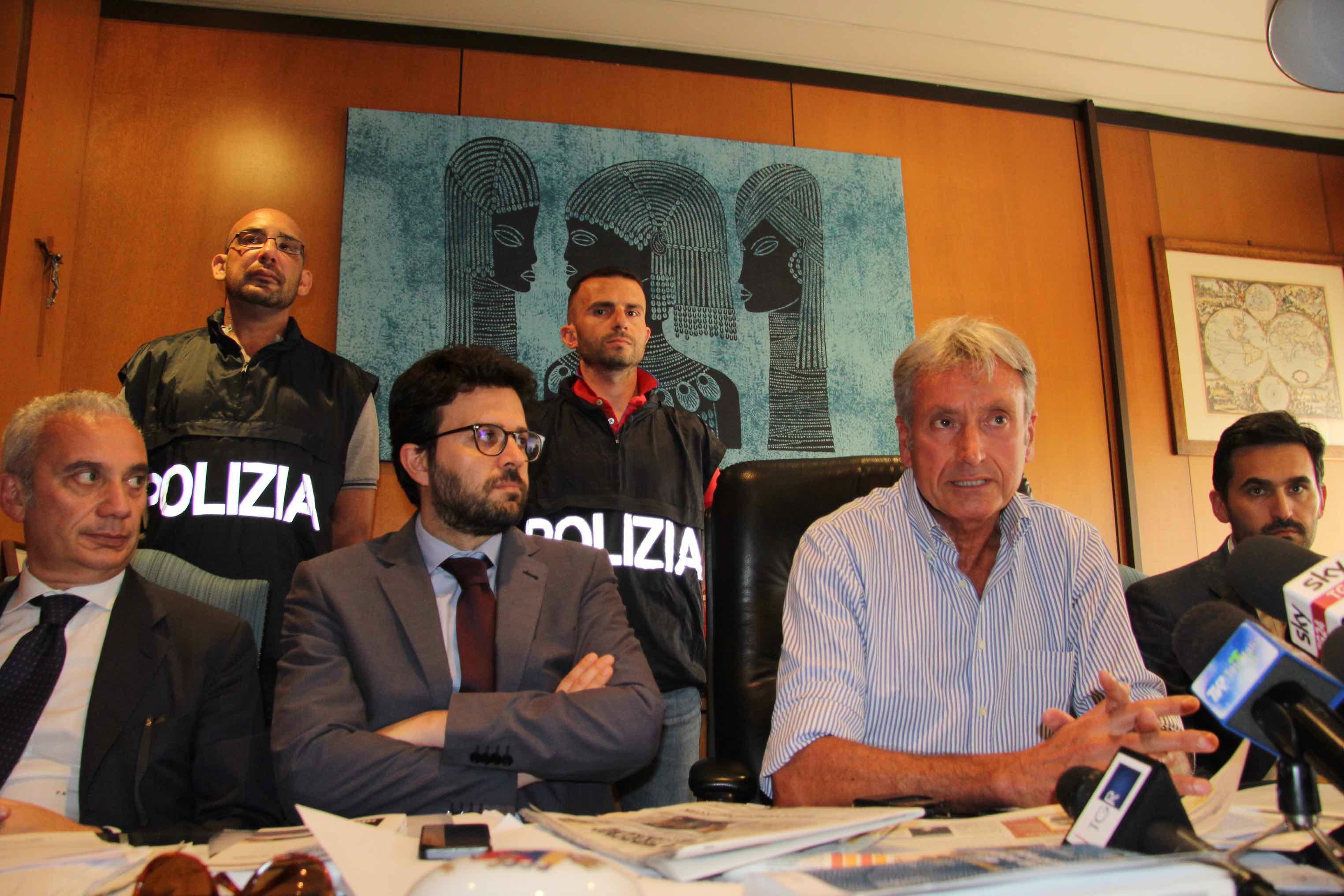 Da sinistra Nannucci, Gestri, il procuratore capo Nicolosi e Boscagli