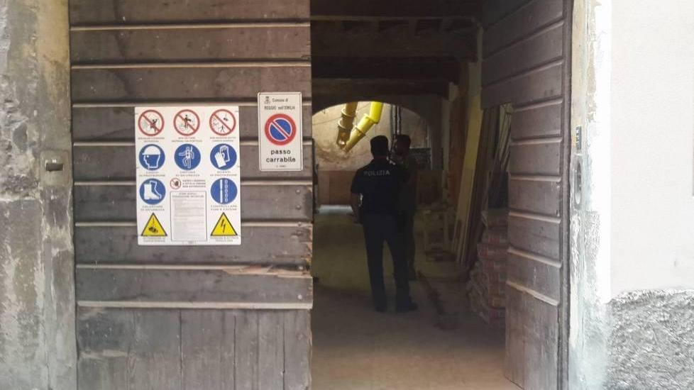 Infortunio sul lavoro in centro storico
