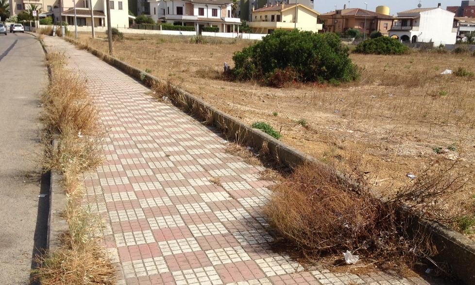Marciapiedi invasi dalle erbacce