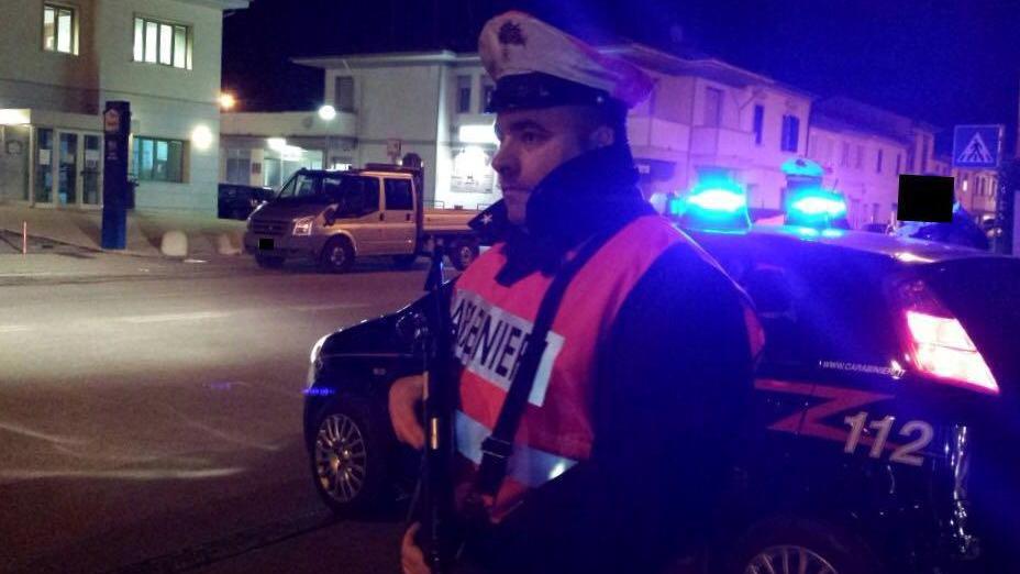 Un posto di controllo dei carabinieri