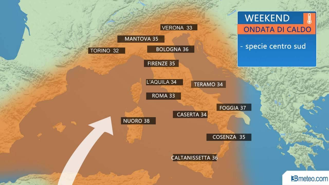 Meteo, weekend di fuoco: a Modena il picco arriva domenica