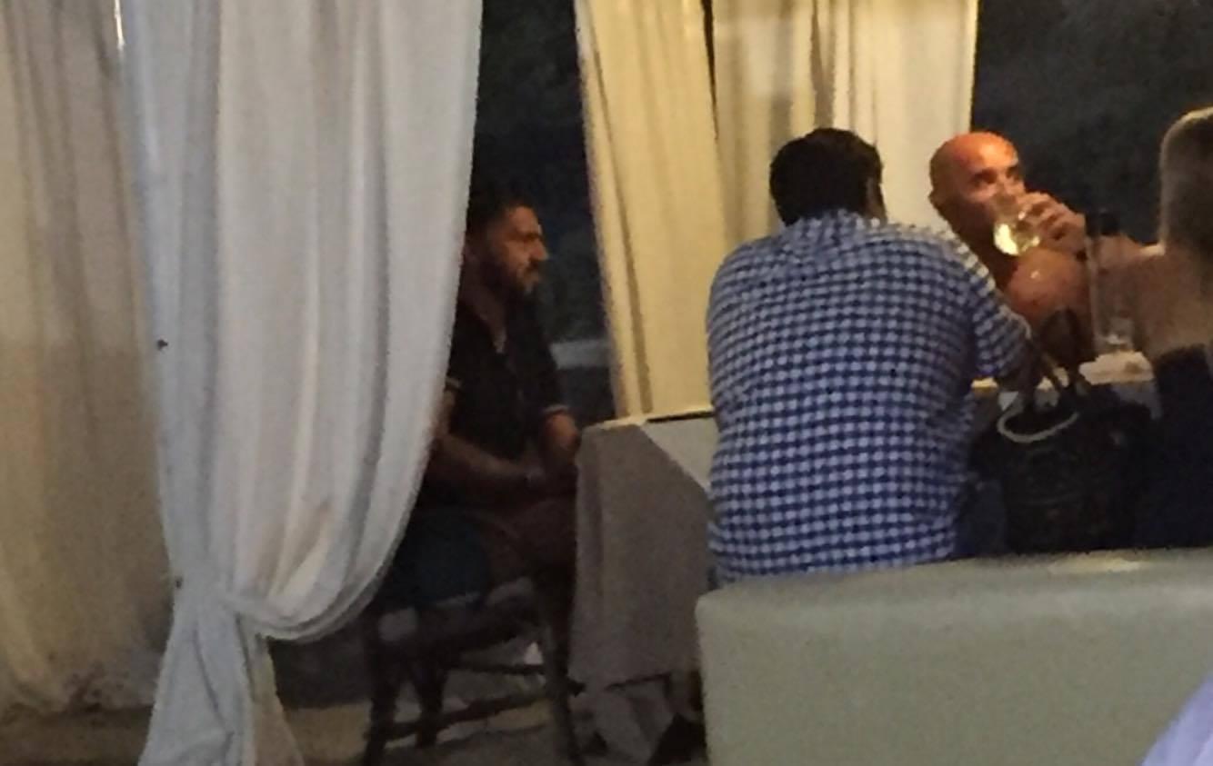 L'ex allenatore del Pisa in un momento della cena 